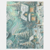 Impasto Kerst Motief Vakantie Whimsy Groen Fleece Deken (Voorkant)
