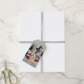 Impasto Kleurrijk Winterdorp Sneeuw Cadeaulabel (Met Touw)