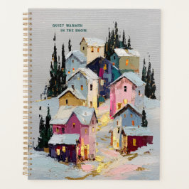 Impasto Kleurrijk Winterdorp Sneeuw Planner