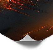 Impasto Oranje Paraplu Silhouet Poster (Hoek)