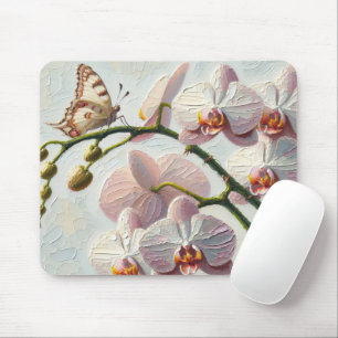 Impasto Paint Butterfly en Orchideeën Muismat