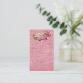 Impasto Paint Logo Roze Fluwelen Oorbel Display Visitekaartje (Staand voorkant)