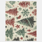 Impasto rood en groen kerstmotieven collage fleece deken (Voorkant)