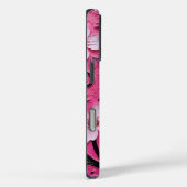 Impasto roze bloemen en zwarte stengels Case-Mate iPhone case (Achterkant / Rechts)
