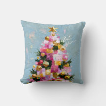 Impasto roze en gouden kerstboom