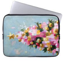 Impasto roze en gouden kerstboom