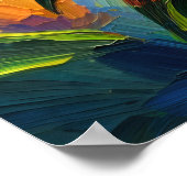 Impasto Schilderen van Zonnebloemen Poster (Hoek)