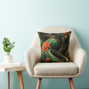 Impasto Spiraal Bloemen Schilderij, Gedraaide Li Kussen
