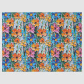 Impasto-stijl bloemen in een kleurrijk patroon tissuepapier (Voorkant)