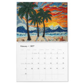 Impasto stijl kustkunst kalender (Feb 2027)