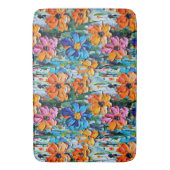 Impasto-stijl oliebloemen in een kleurrijk patroon badmat (Voorkant Verticaal)