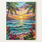 Impasto-strand en zee glas zonsondergang en zonsop planner (Achterkant)