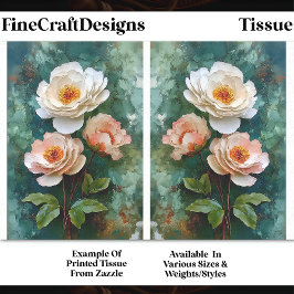 Impasto Textured Pioen Stijl Bloemen DV4B Decoupag Tissuepapier