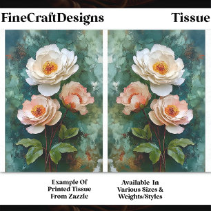Impasto Textured Pioen Stijl Bloemen DV4B Decoupag Tissuepapier