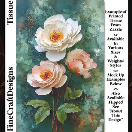 Impasto Textured Pioen Stijl Bloemen DV4L Decoupag Tissuepapier