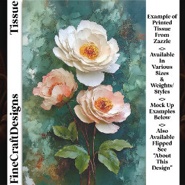 Impasto Textured Pioen Stijl Bloemen DV4R Decoupag Tissuepapier