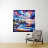 Impasto Twilight bij de Shoreline Beacon Wandkleed (In situ)