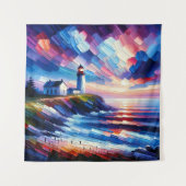 Impasto Twilight bij de Shoreline Beacon Wandkleed (Voorkant)