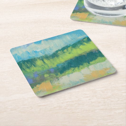 Impasto Veld II Kartonnen Onderzetters (Schuin)