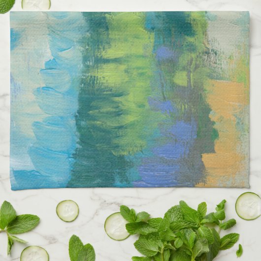 Impasto Veld II Theedoek (Gevouwen)