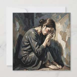 Impasto Vrouw   Emotionele Kunst Kaart