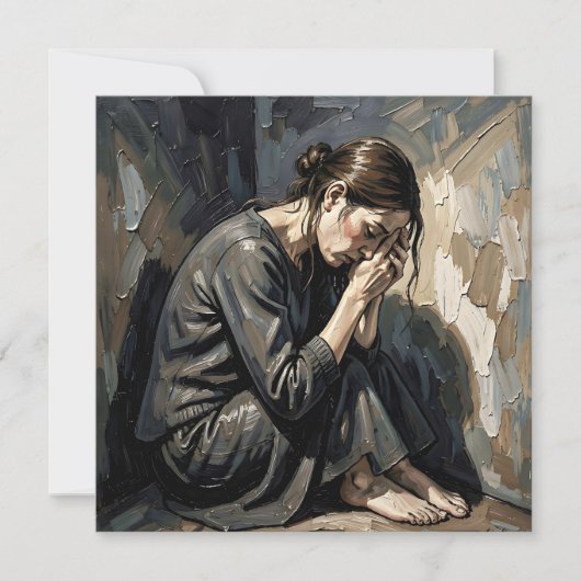 Impasto Vrouw | Emotionele Kunst Kaart (Voorkant)