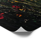 Impasto Wildernis in Teal Nevel Poster (Hoek)