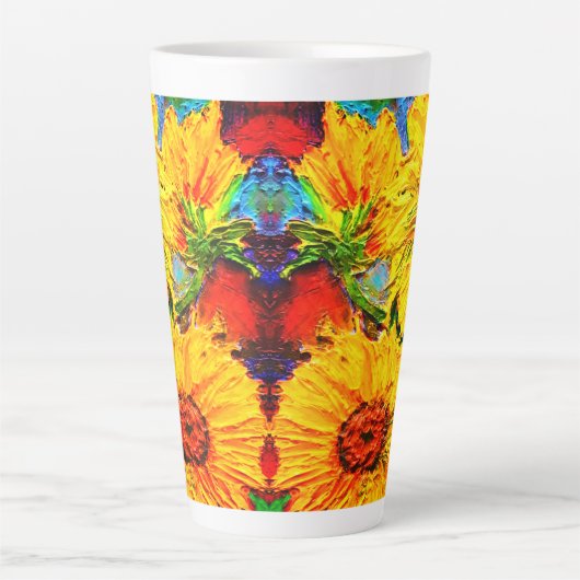 Impasto Zonnebloemen Latte Mok (Voorkant)