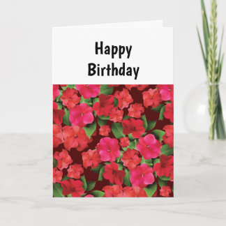 Impatiens Flowers Birthday Kaart