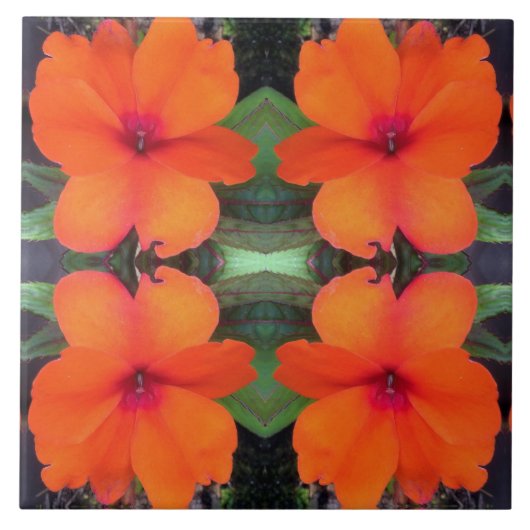 Impatiens ventilatorpatroon tegeltje (Voorkant)