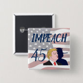 Impeach 45 Anti Trump politieke Button (Voorkant /achterkant)
