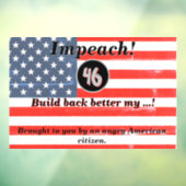 Impeach 46 Joe Biden USA Flag Angry American Raamsticker (Vel 3)