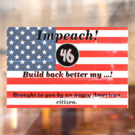 Impeach 46 Joe Biden USA Flag Angry American Raamsticker