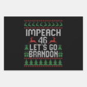 Impeach 46 Let's Go Brandon Lelijke Kerst Trui Inpakpapier Vel (Voorkant)