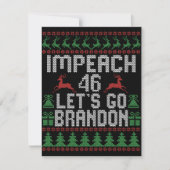 Impeach 46 Let's Go Brandon Lelijke Kerst Trui Notitiekaartje (Voorkant)