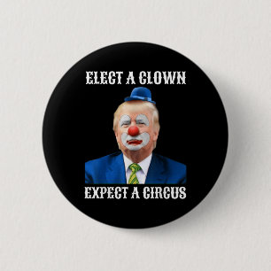 Impeach anti-Trump kiest een clown en verwacht een Ronde Button 5,7 Cm