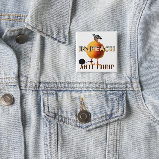 Impeach/antitrump, Vierkante Button 5,1 Cm (In situ)