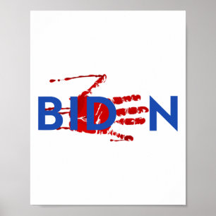 Impeach Biden Bloody Skeleton Hand Halloween Poster
