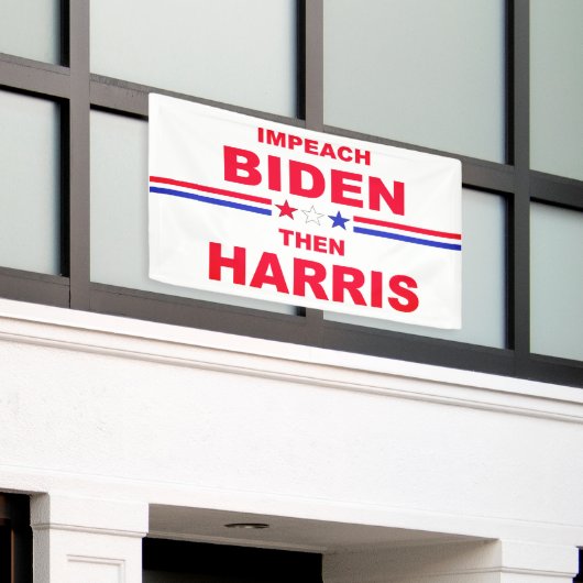Impeach Biden en Harris Spandoek (Buitenkant Gebouw)