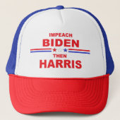 Impeach Biden en Harris Trucker Pet (Voorkant)
