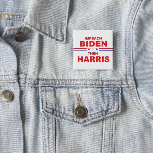 Impeach Biden en Harris Vierkante Button 5,1 Cm (In situ)