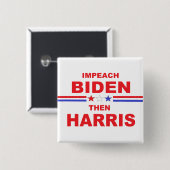 Impeach Biden en Harris Vierkante Button 5,1 Cm (Voorkant /achterkant)