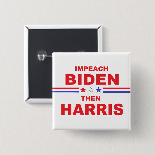 Impeach Biden en Harris Vierkante Button 5,1 Cm (Voorkant /achterkant)