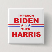 Impeach Biden en Harris Vierkante Button 5,1 Cm (Voorkant)