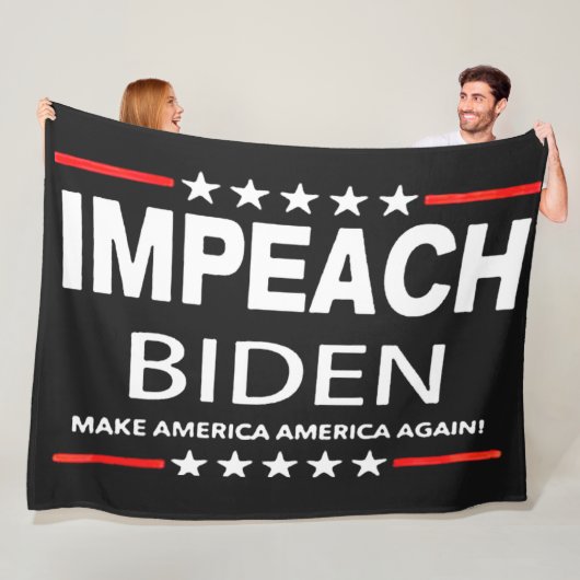IMPEACH BIDEN FLEECE DEKEN (In situ)