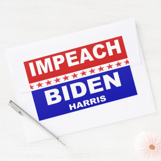 Impeach Biden Harris Rechthoekige Sticker (Envelop)