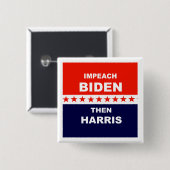 Impeach Biden Than Harris Vierkante Button 5,1 Cm (Voorkant /achterkant)