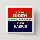 Impeach Biden Than Harris Vierkante Button 5,1 Cm (Voorkant)