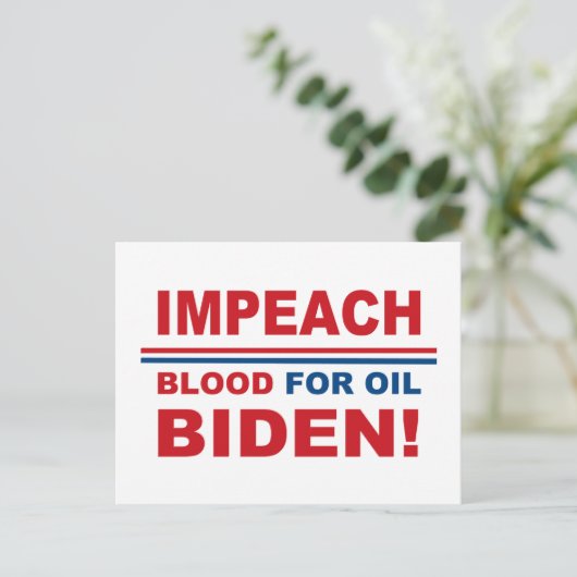 Impeach Bloed voor olie Briefkaart (Staand voorkant)