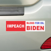 Impeach Bloed voor olie Bumpersticker (Op auto)